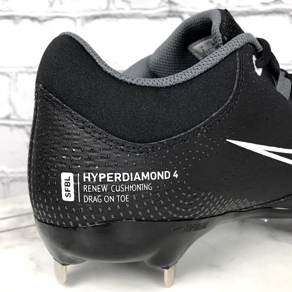 Nike Hyperdiamond 4 Pro Softball Women’s Metal Cleats Black Size 9 Cz5920-005 - Picture 6 of 11